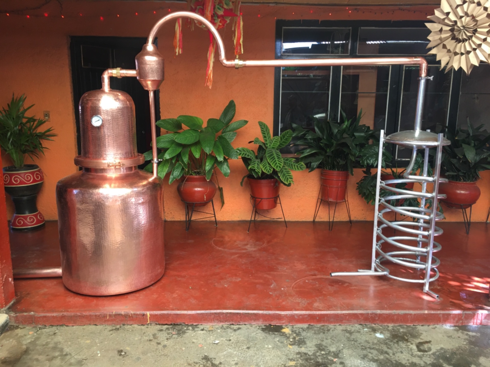 Alambique combinado cobre y acero de 300 litros $ 45.000